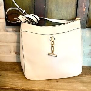 💖Nine West Great White Purse w/ Gold Trim